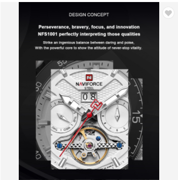 NAVIFORCE S1001 SW Full Steel Mechanical watches for men 100 M Water Resistant Wristwatch