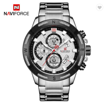 NAVIFORCE 9165 SW Luxury Brand Mens Sport Watches Full Steel Quartz ...