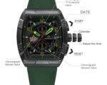 NAVIFORCE NF8052 Green Black watch angle view NAVIFORCE NF8052 Green Black watch angle view