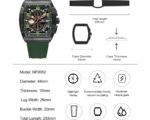 NAVIFORCE NF8052 Green Black watch crown detail NAVIFORCE NF8052 Green Black watch crown detail