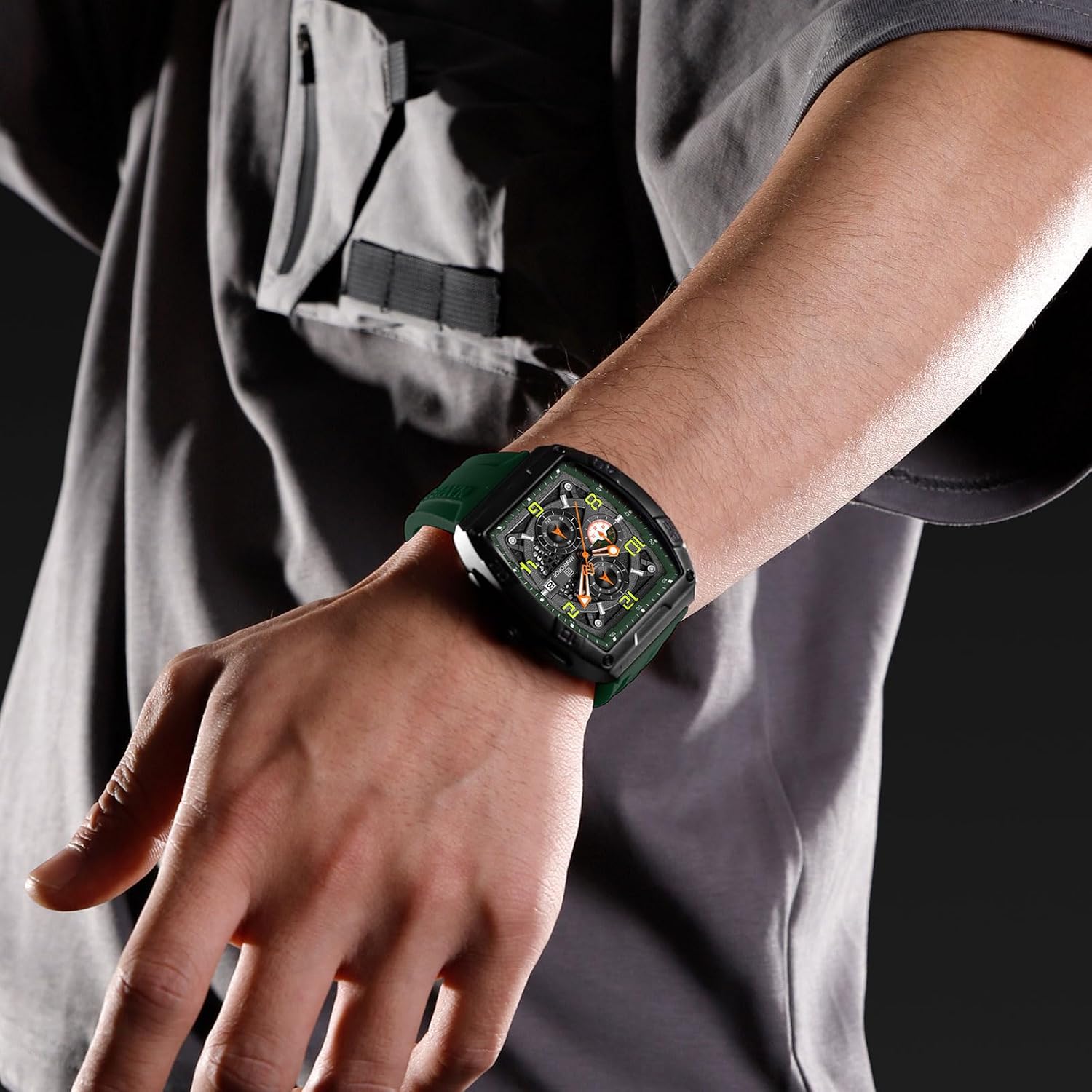 NAVIFORCE NF8052 Green Black watch luminous dial NAVIFORCE NF8052 Green Black watch luminous dial